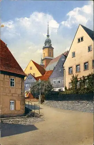 Ansichtskarte Oederan Ortspartie, Strassen-Ansicht 1910