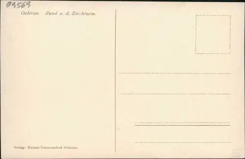 Ansichtskarte Wingendorf-Oederan Rund u. d. Kirchturm. 1930