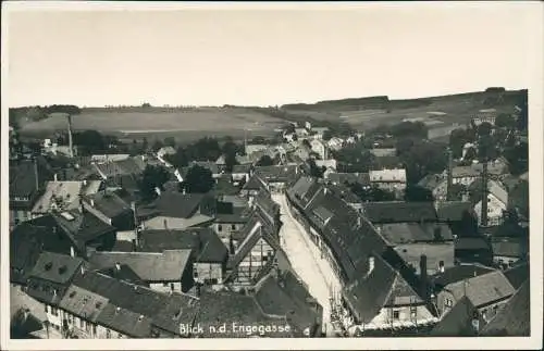 Ansichtskarte Oederan Blick n.d. Engegasse bzw. Rund u. d. Kirchturm 1940