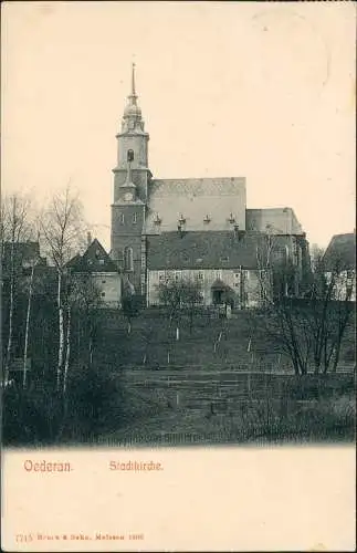 Ansichtskarte Oederan Partie an der Kirche, Stadtkirche 1907/1906