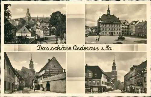 Ansichtskarte Oederan Mehrbildkarte mit Ortsansichten 1942   2.WK Feldpost