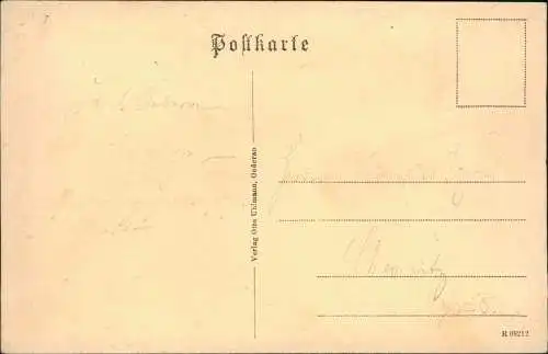 Ansichtskarte Oederan Durchfahrt zur Kirche 1910