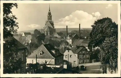 Ansichtskarte Oederan Ortsansicht, Partie a.d. Auto-Reparatur Leuna 1940