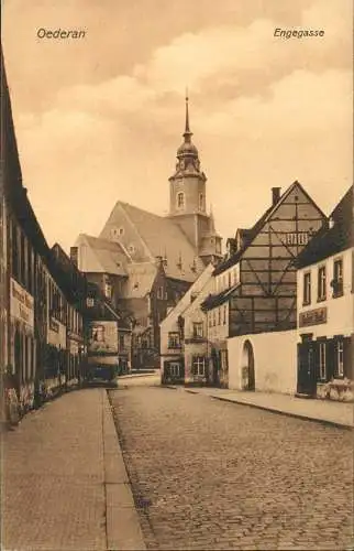 Ansichtskarte Oederan Engegasse 1912