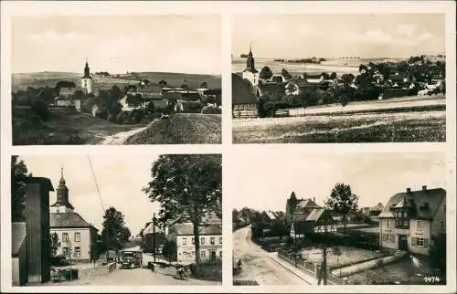 Oederan 4 Bild Stadt u. Straßen 1934  gel. Landpoststempel Gahlenz ü. Eppendorf