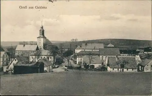Ansichtskarte Gahlenz-Oederan Blick zur Dorfstraße 1917