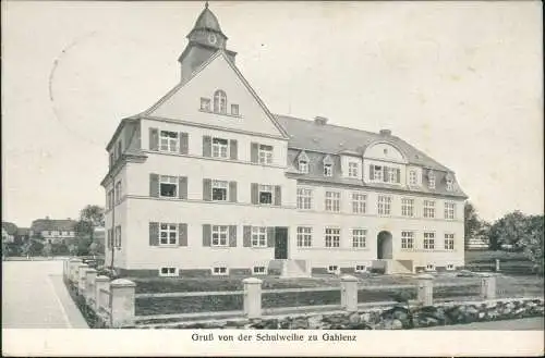 Ansichtskarte Gahlenz-Oederan Schule Schulweihe 1914