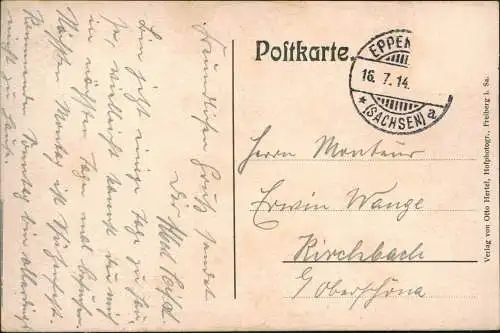 Ansichtskarte Gahlenz-Oederan Schule Schulweihe 1914