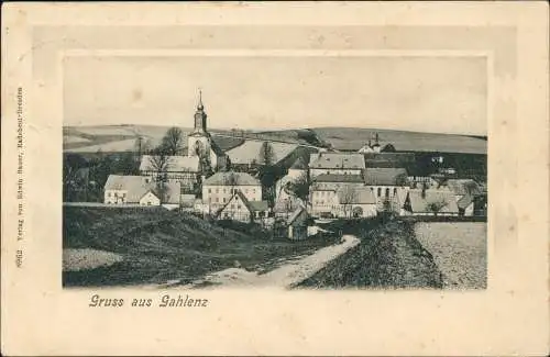 Gahlenz-Oederan Partie an der Stadt - Erzgebirge 1909 Passepartout