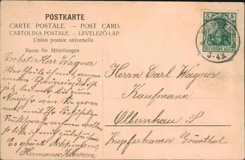 Gahlenz-Oederan Partie an der Stadt - Erzgebirge 1909 Passepartout