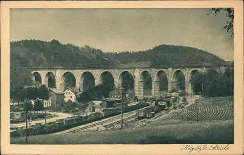 Ansichtskarte Hetzdorf-Flöha (Sachsen) Hetzdorfer Brücke, Bahnhof 1930