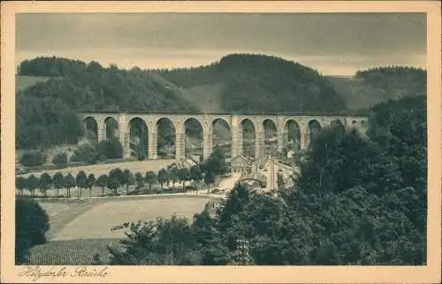 Ansichtskarte Hetzdorf-Flöha (Sachsen) Viadukt, Bahnhof - Frontalansicht 1930