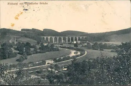 Ansichtskarte Hetzdorf-Flöha (Sachsen) Flöhatal mit Hetzdorfer Brücke 1910