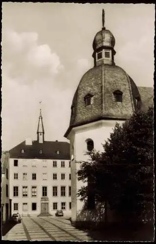 Ansichtskarte Bitburg Rathaus mit Liebfrauenkirche 1960