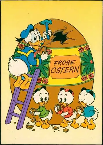 Glückwunsch Ostern Walt Disney Figuren u.a. Donald Duck 1988/1987