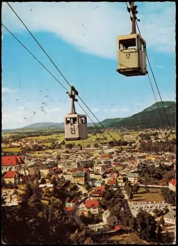 Hallein Panorama-Ansicht, Seilbahn zum Salzbergwerk Dürrnberg 1964