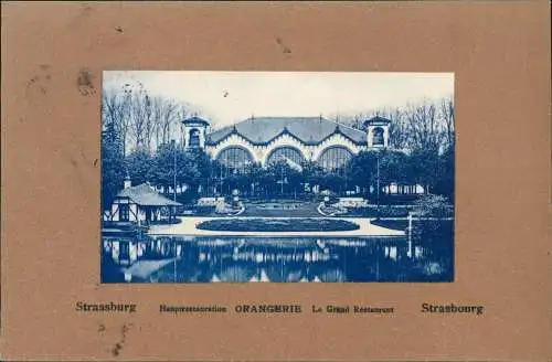 Straßburg Strasbourg Hauptrestauration ORANGERIE 1913 Passepartout