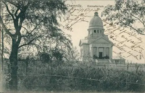 Ansichtskarte Chemnitz Partie am Krematorium 1907