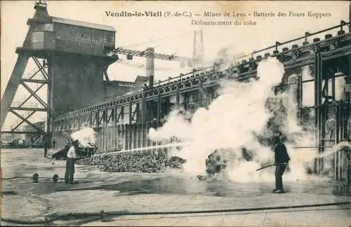 CPA Vendin-le-Vieil Bergbau Mines de Lens - Pas de Calais 1915  gel. Feldpost