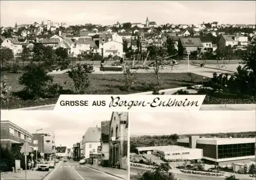 Bergen-Enkheim-Frankfurt am Main 3 Bild: Totale, Straße, Schwimmbad 1965