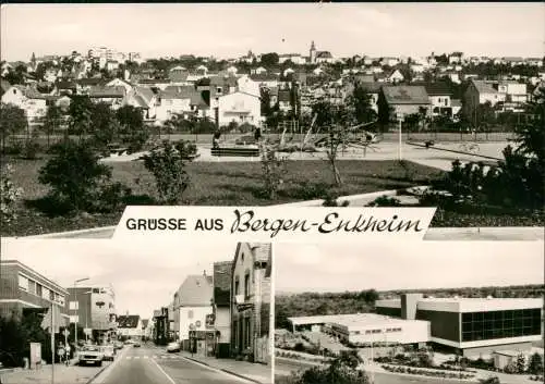 Bergen-Enkheim-Frankfurt am Main 3 Bild Stadt, Schwimmbad, Straße 1976