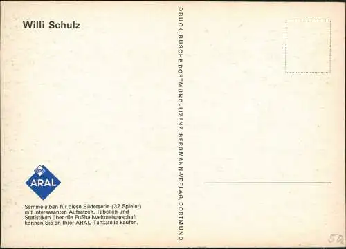 Ansichtskarte  Willi Schulz (Fußball Fußballer) 1980