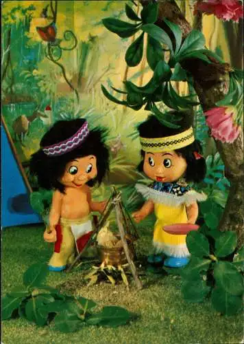 Walt Disney Indianer Figuren LAGERFEUER KLEIN ADLERAUGE UND SILBERSCHLANGE 1975