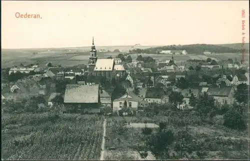 Ansichtskarte Oederan Feld und Stadt 1908