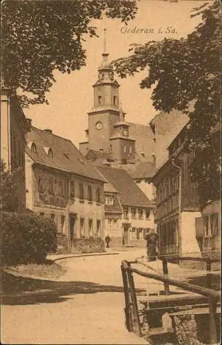 Ansichtskarte Oederan Straßenpartie - Erzgebirge 1928