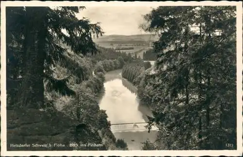 Ansichtskarte Flöha (Sachsen) Hetzdorfer Schweiz Blick ins Flöhatal 1938