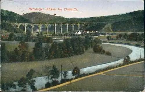 Hetzdorf-Flöha (Sachsen) Hetzdorfer Schweiz bei Chemnitz. Viadukt 1925