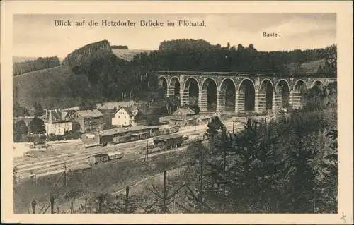 Hetzdorf-Flöha (Sachsen) Bahnhof Hetzdorfer Brücke im Flöhatal. 1918