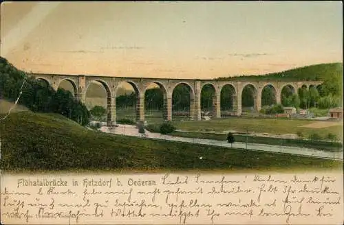 Ansichtskarte Hetzdorf-Flöha (Sachsen) Flöhatalbrücke b. Oederan 1907