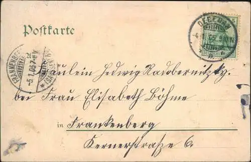 Ansichtskarte Litho AK Oederan Gruss aus... Altmarkt 1905