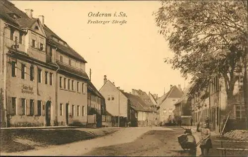 Ansichtskarte Oederan Freiberger Straße 1924