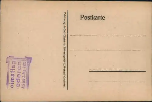 Ansichtskarte Oederan Enge Gasse Künstlerkarte Heimattag 1920