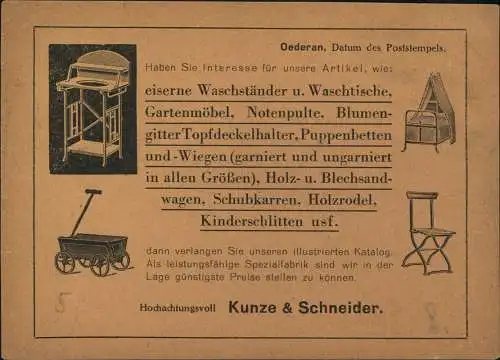 Oederan Kunze & Schneider Holz- u. Eisenwaren Werbe DRucksache 1932