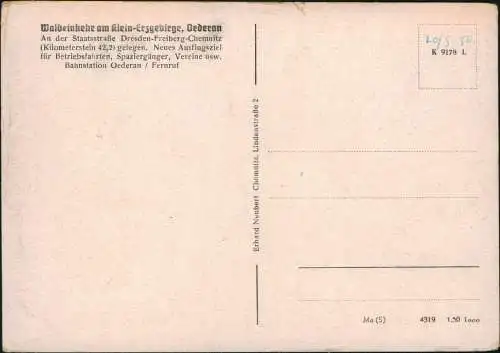 Ansichtskarte Oederan Waldeinkehr am Klein-Erzgebirge 1939