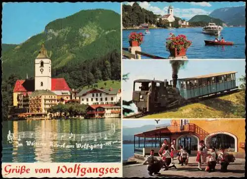 St. Wolfgang Salzkammergut Mehrbildkarte Schafbergbahn, Hotel Weißes Rößl 1969