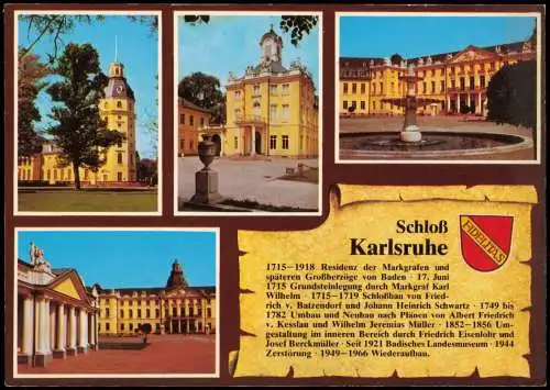 Ansichtskarte Karlsruhe Stadtteilansichten Chronikkarte 1988