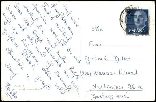 Postales Calella HOTEL INTERNACIONAL 1965