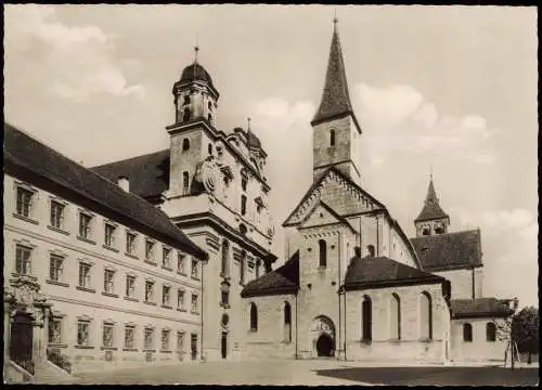 Ansichtskarte Ellwangen (Jagst) Stifts- und ev. Stadtkirche 1960