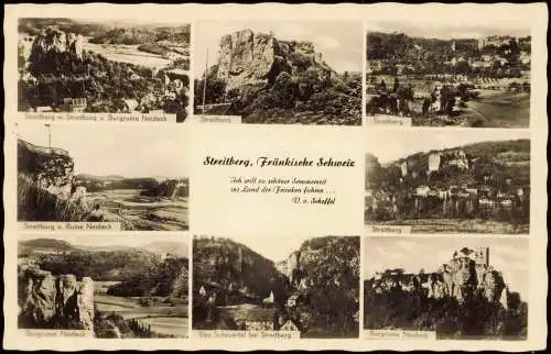 Streitberg-Wiesenttal Mehrbild-AK Streitberg Fränkische Schweiz 1954