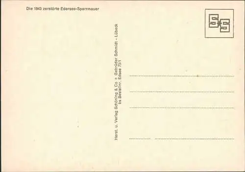 Hemfurth-Edersee-Edertal Die 1943 zerstörte Edersee-Sperrmauer 1960