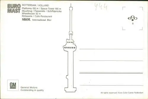 Postkaart Rotterdam Rotterdam Luftbild mit EURO MAST 1980