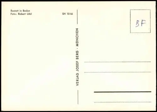 Ansichtskarte Rastatt Ortsansicht mit Denkmal 1966