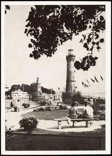 Ansichtskarte Lindau (Bodensee) Hafen Bodensee, Hafeneinfahrt 1966