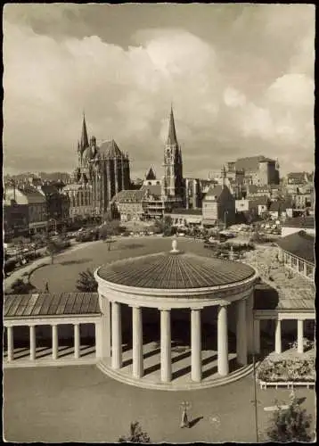 Ansichtskarte Aachen Elisenbrunnen mit Dom 1960