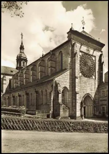 Ebrach Kirche des ehemal. Zisterzienserklosters Westfassade und Rose 1960