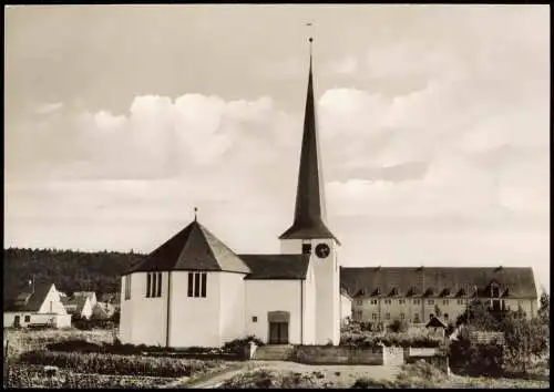 Ansichtskarte Ebern Christuskirche und Landwirtschaftsschule 1960